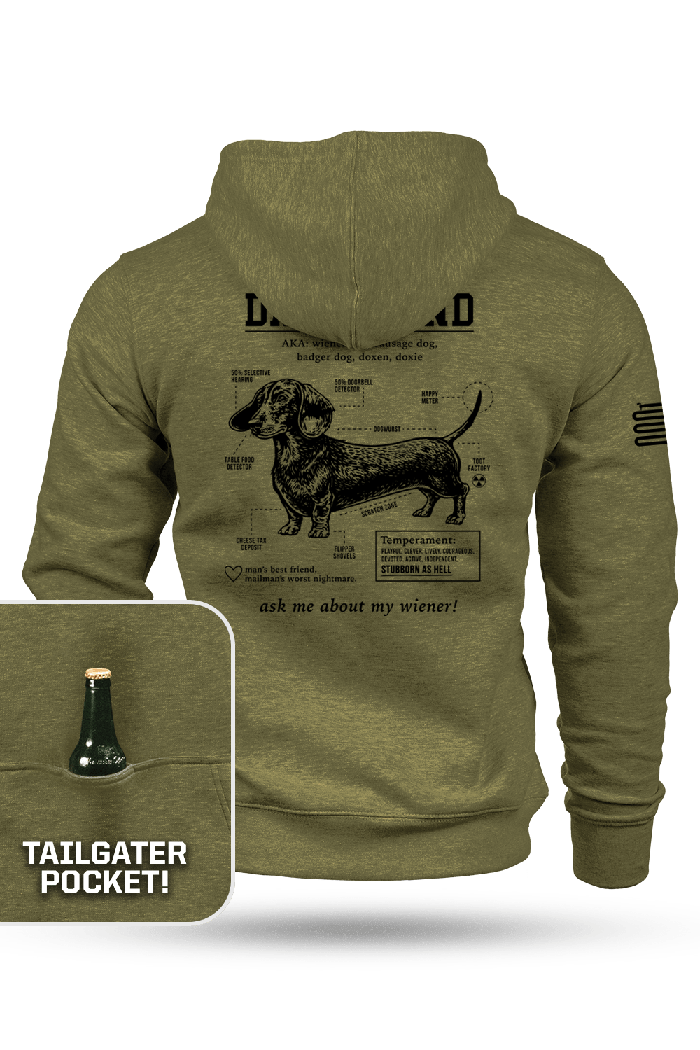 Dachshund Schematic - Tailgater Hoodie