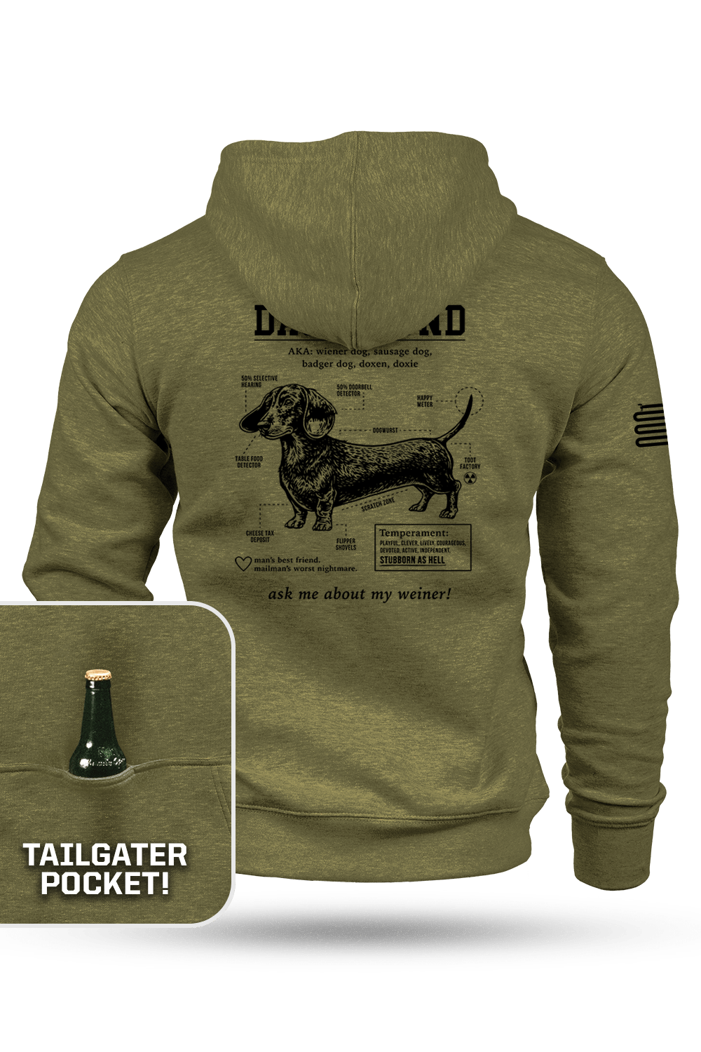 Dachshund Schematic - Tailgater Hoodie