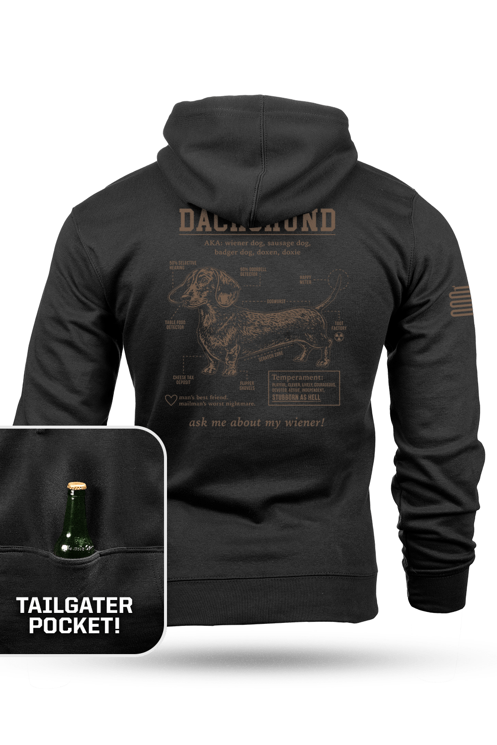 Dachshund Schematic - Tailgater Hoodie