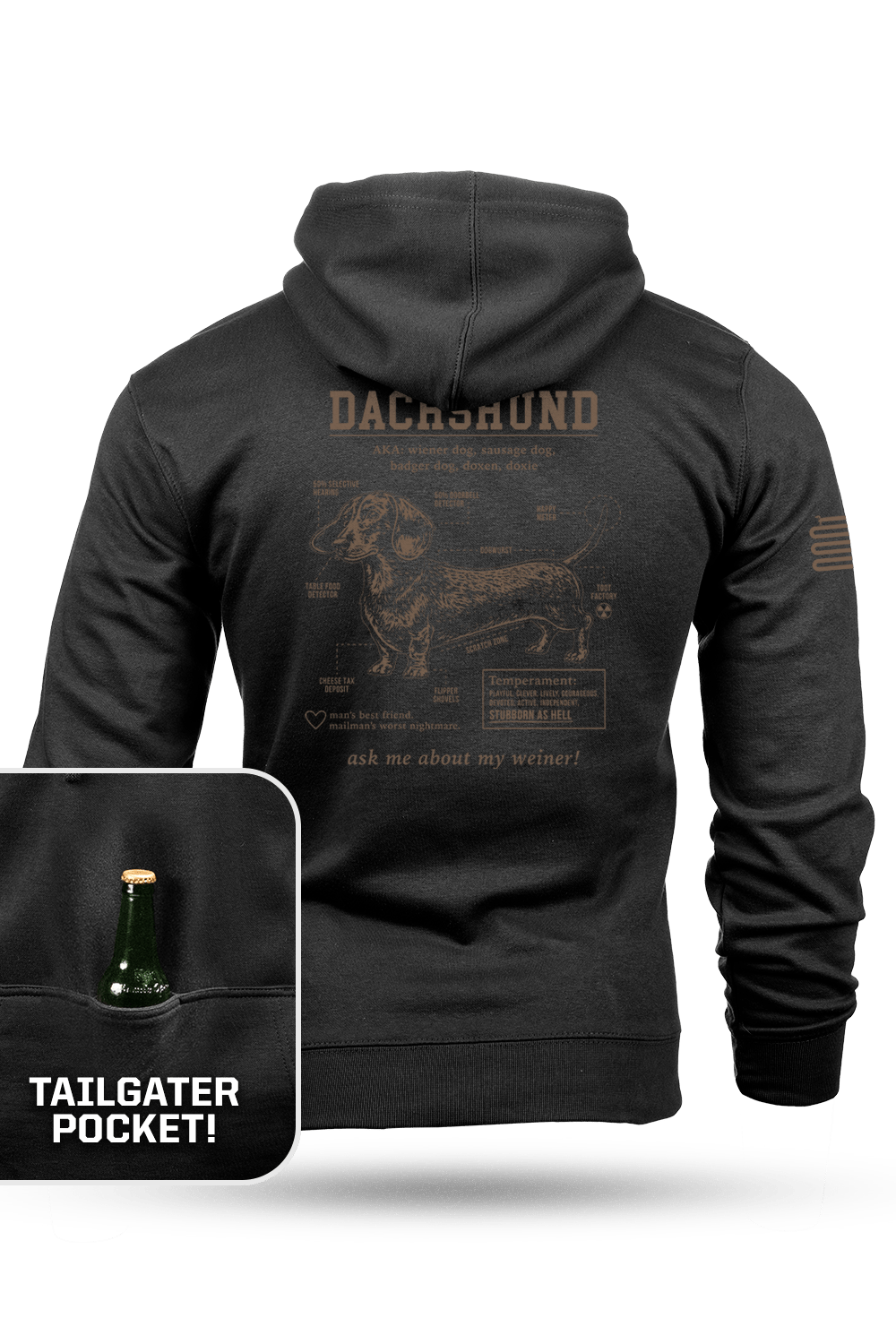 Dachshund Schematic - Tailgater Hoodie