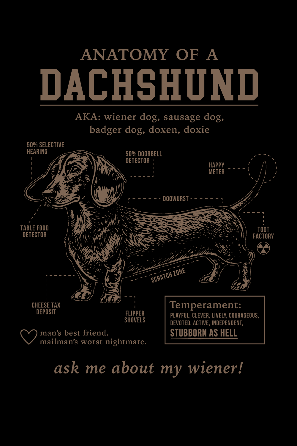 Dachshund Schematic - Women's T-Shirt