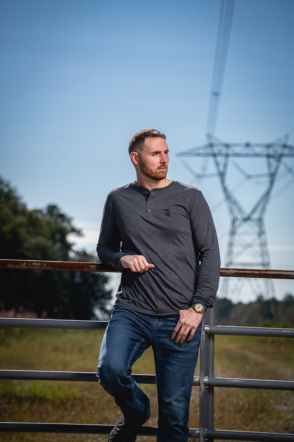 Dropline Logo - Long Sleeve Henley