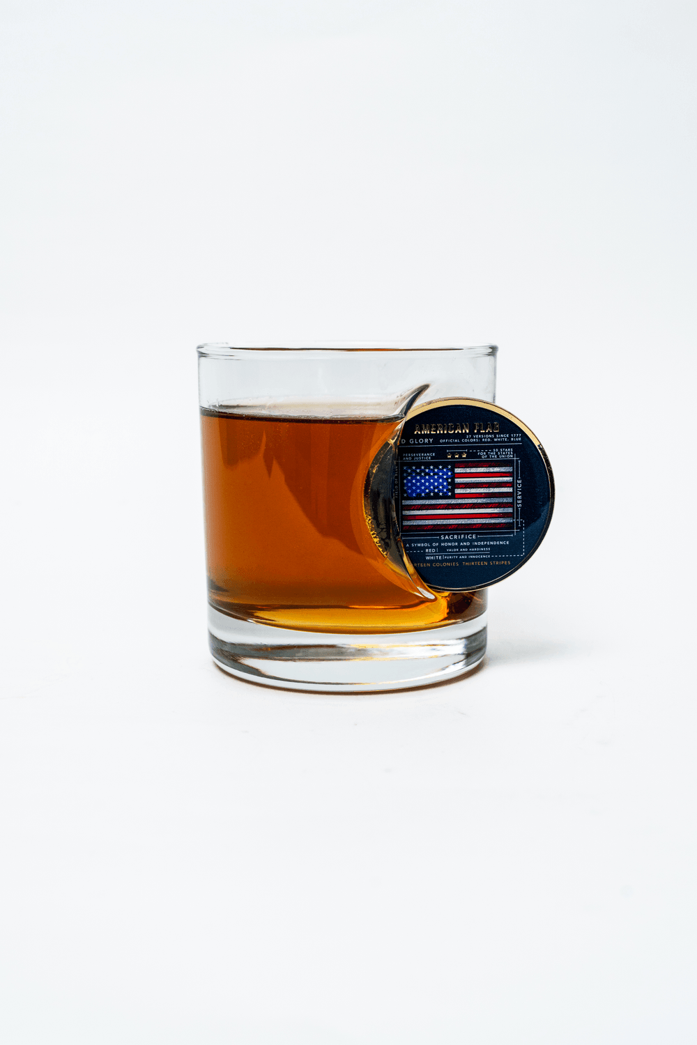 Flag Schematic Challenge Coin Whiskey Glass