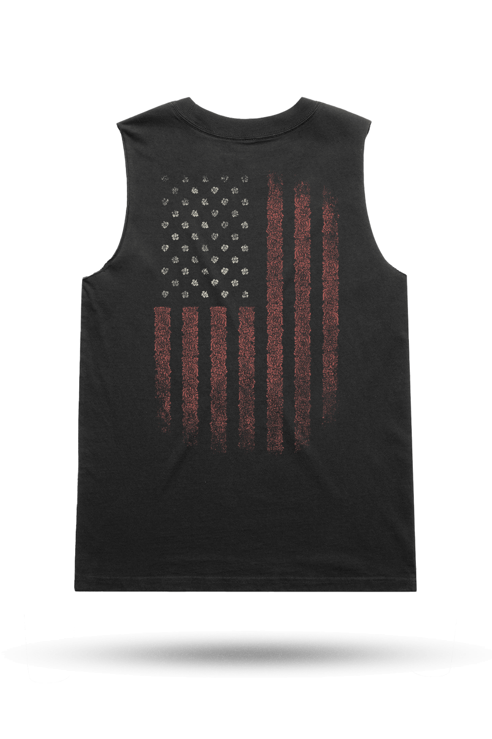 Floral Pattern Flag - Women's Boyfriend Tank Top