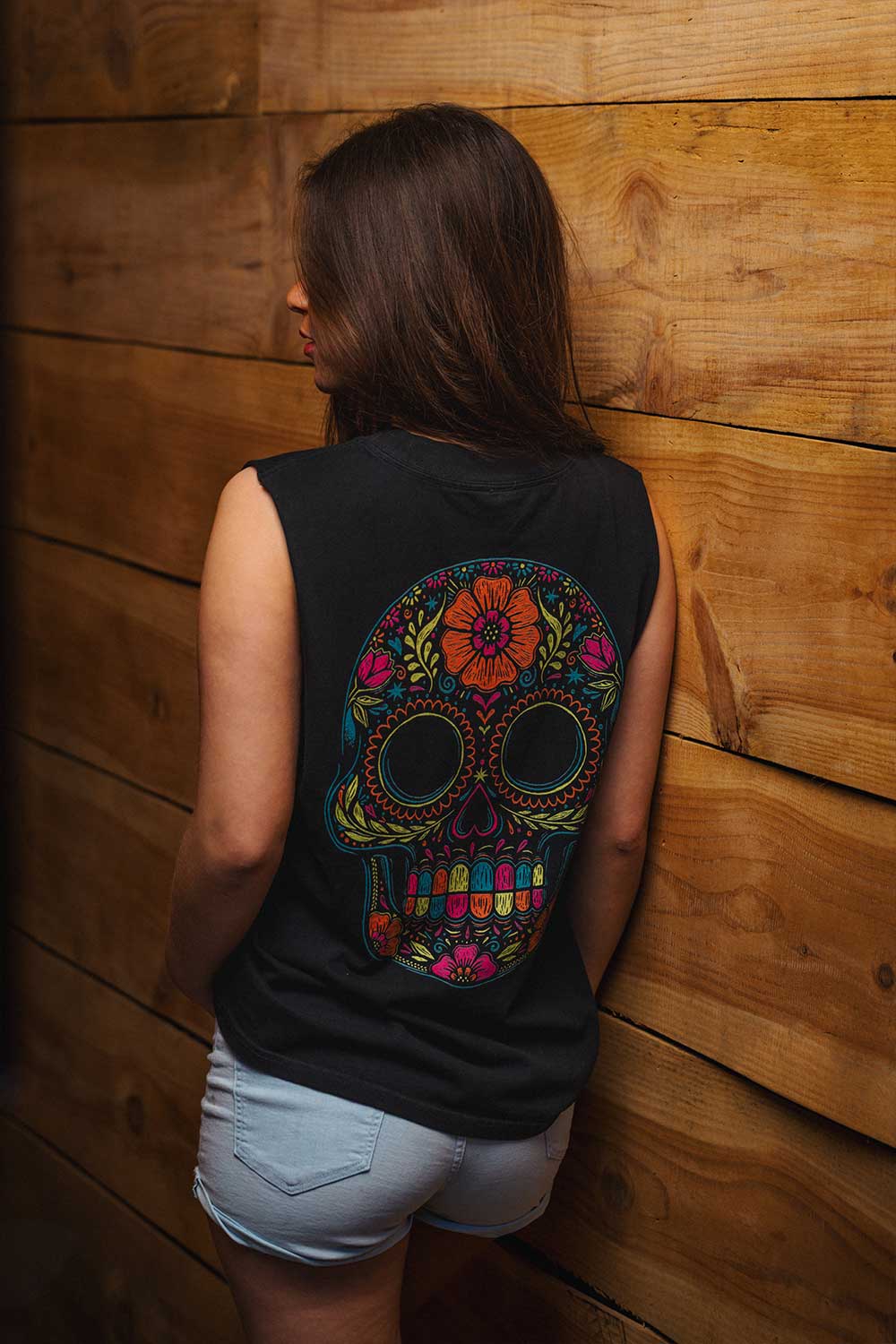Flower Skull - Women's Muscle Tank Top