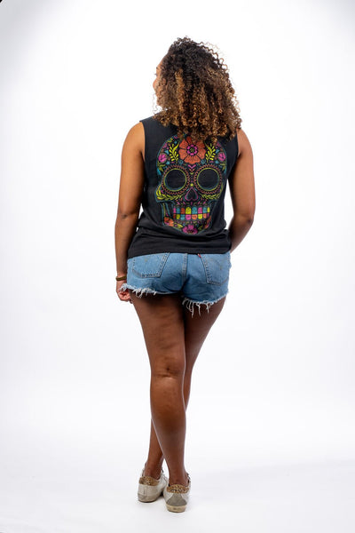 Flower Skull - Women's Muscle Tank Top
