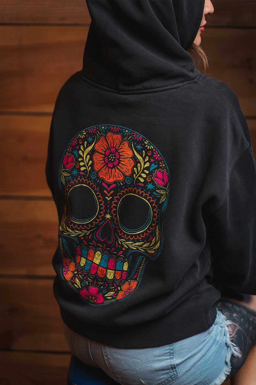 Flower Skull - Women's Relaxed Fit Hoodie