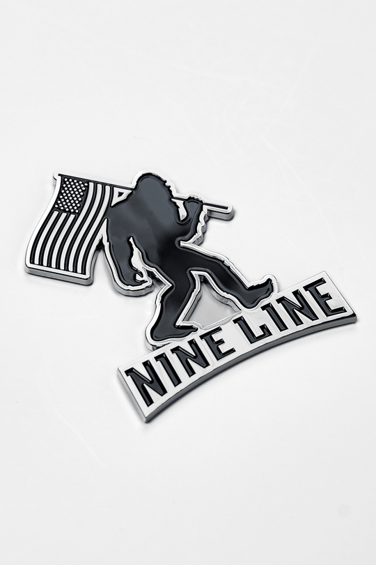 Metallic Car Badge - Big Foot Flag