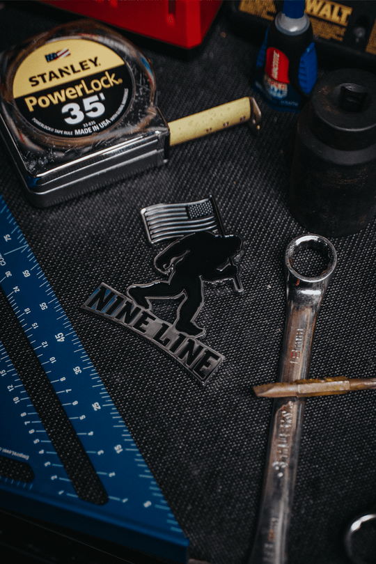 Metallic Car Badge - Big Foot Flag