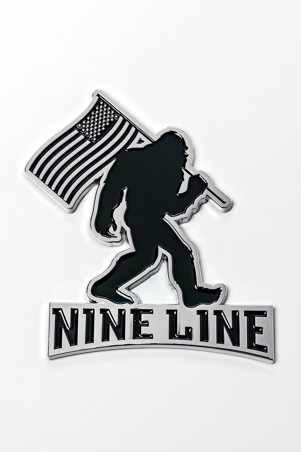 Metallic Car Badge - Big Foot Flag