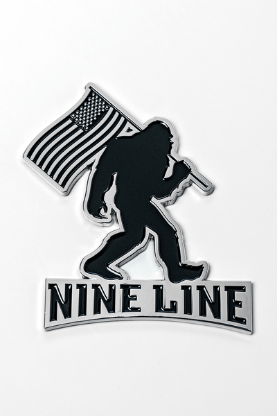 Metallic Car Badge - Big Foot Flag