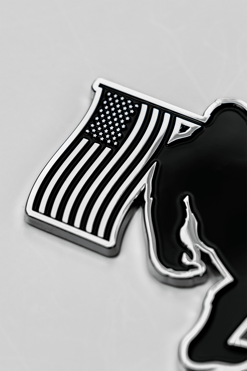 Metallic Car Badge - Big Foot Flag