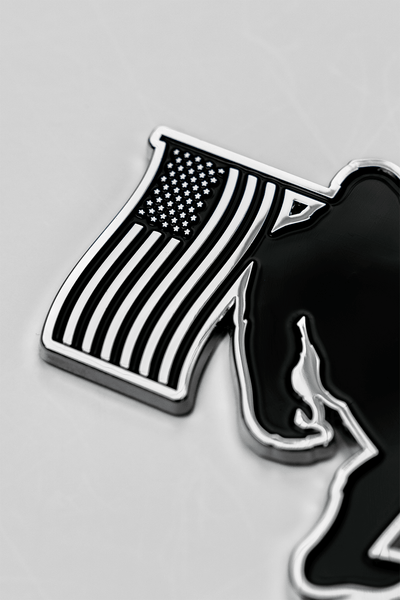 Metallic Car Badge - Big Foot Flag