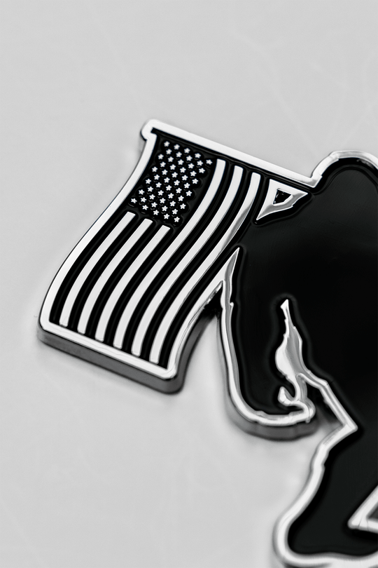 Metallic Car Badge - Big Foot Flag