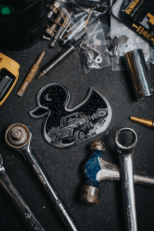 Metallic Car Badge - Duck Jeep