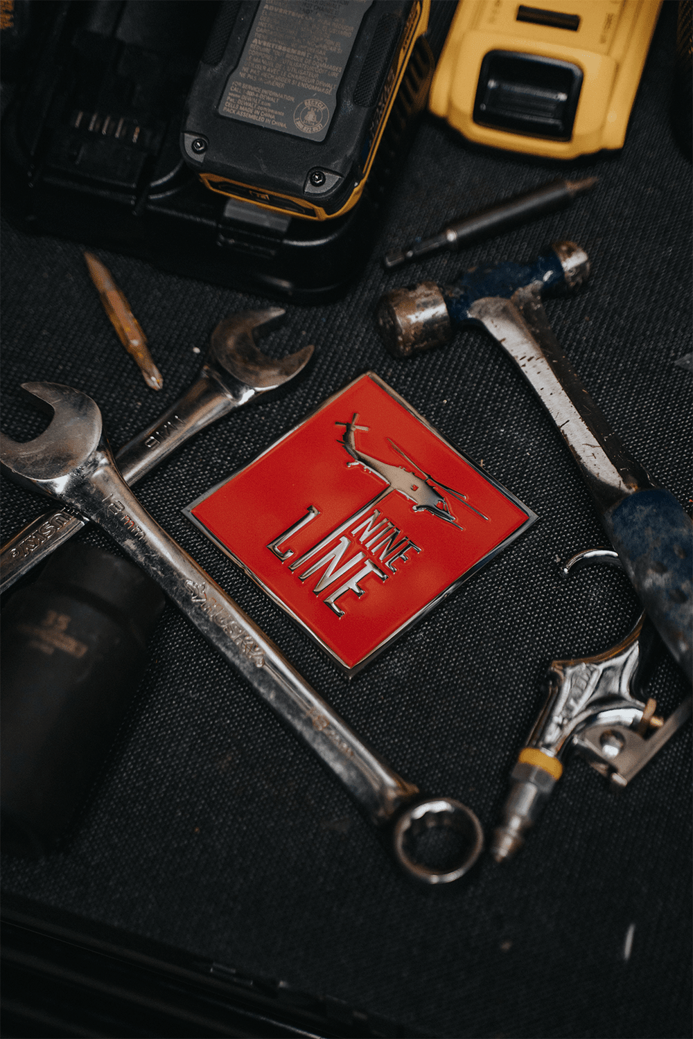 Metallic Car Badge - Red Dropline