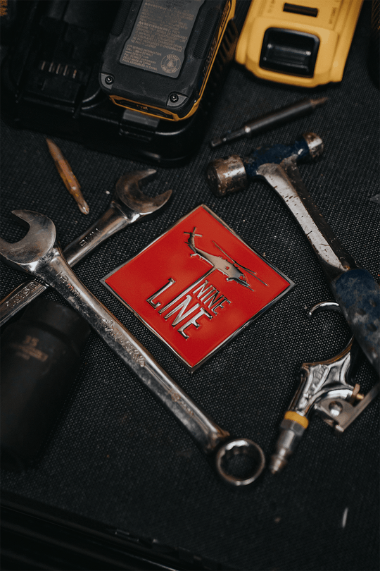 Metallic Car Badge - Red Dropline