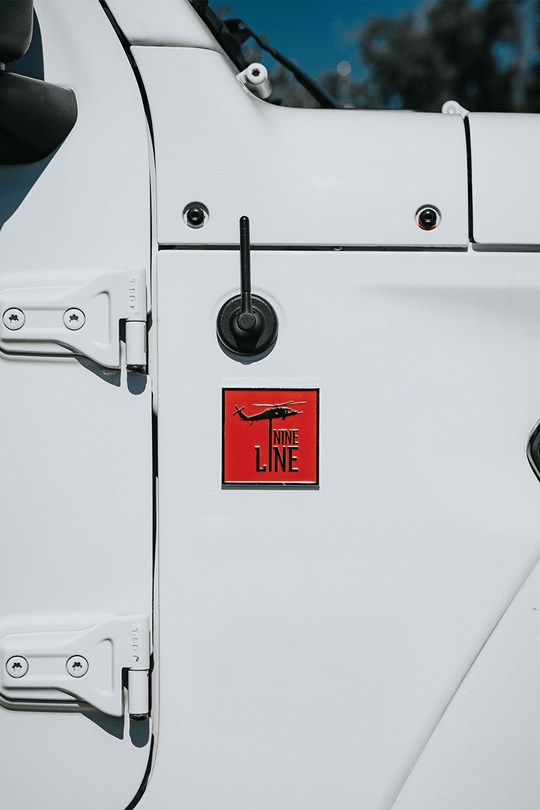 Metallic Car Badge - Red Dropline