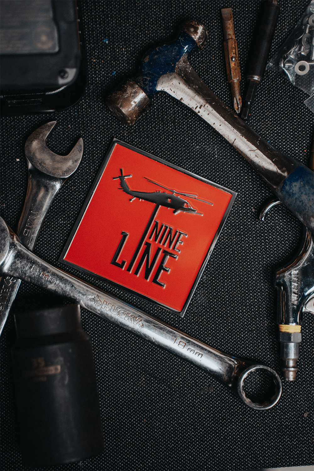 Metallic Car Badge - Red Dropline