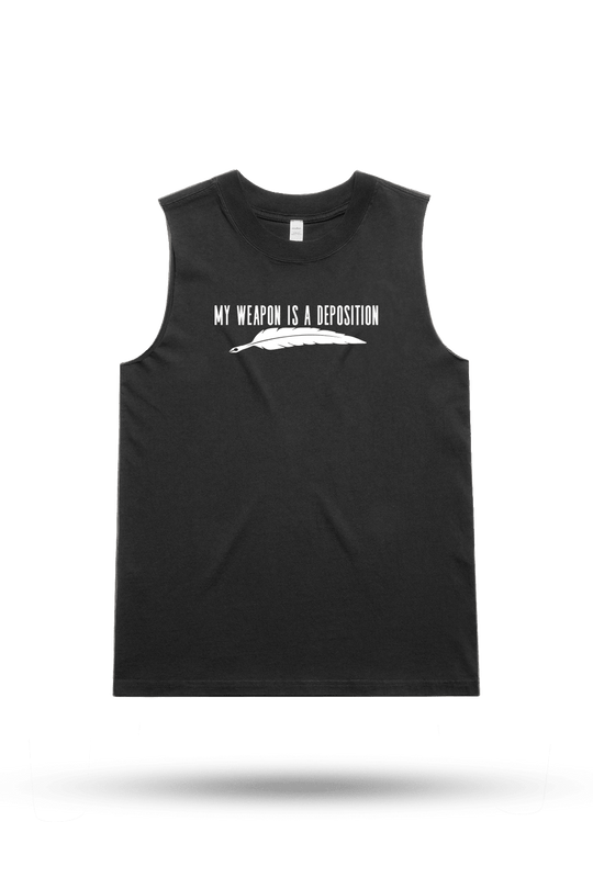 My Weapon is a Deposition - Women's Boyfriend Tank Top