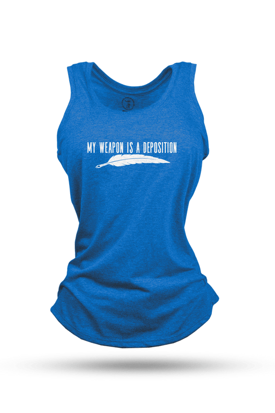 My Weapon is a Deposition - Women's Racerback Tank