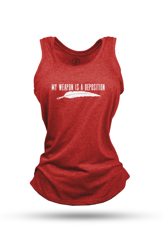 My Weapon is a Deposition - Women's Racerback Tank