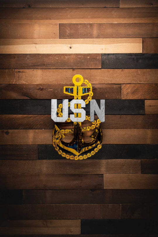 Navy Chief Anchor - Molten Metal Wall Art