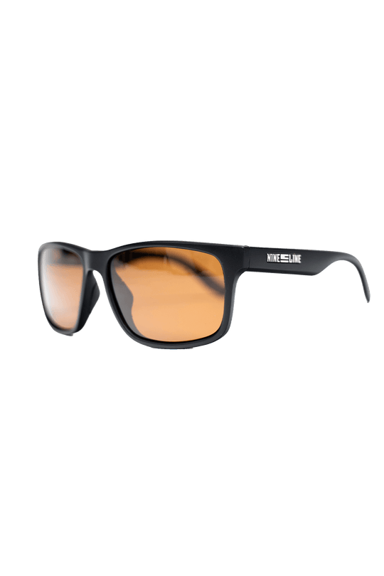 Nine Line Sunglasses Black Frame Brown Lens