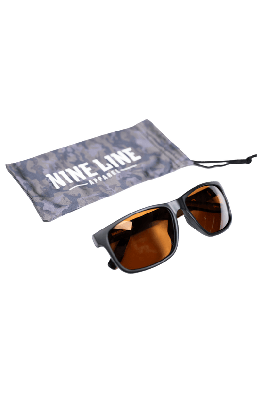 Nine Line Sunglasses Black Frame Brown Lens