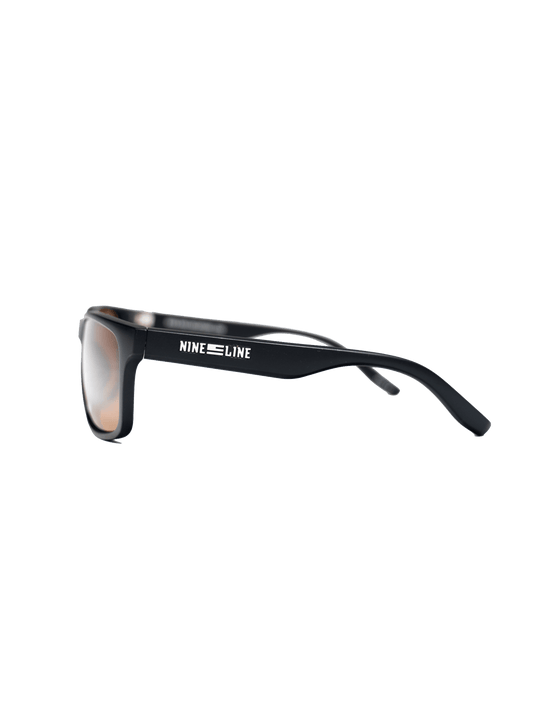 Nine Line Sunglasses Black Frame Brown Lens