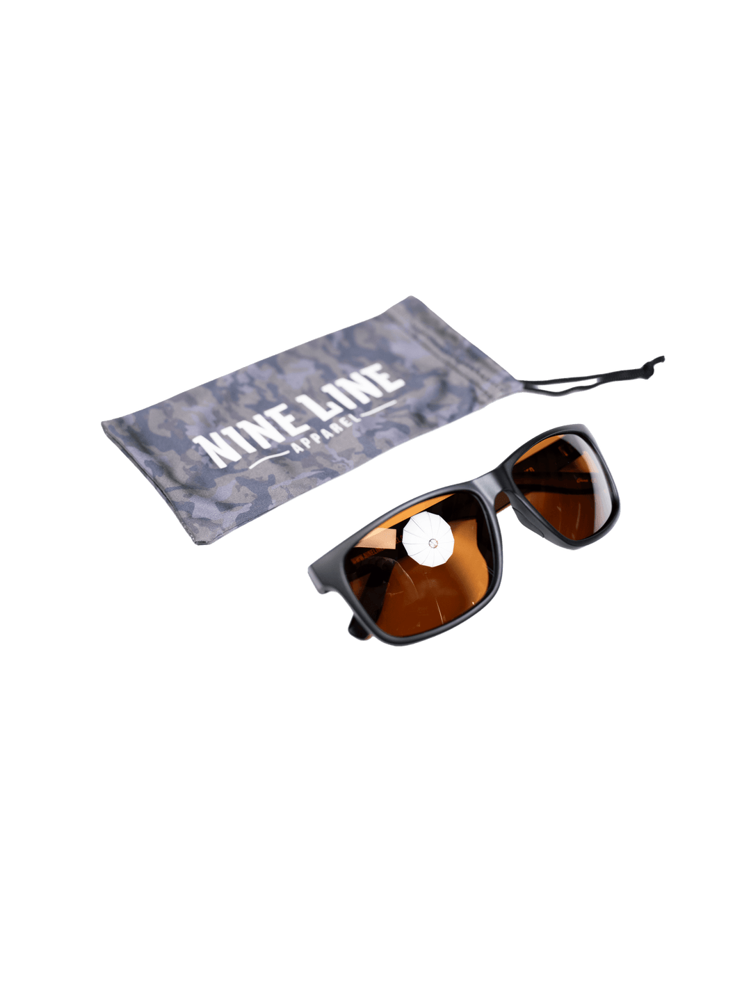 Nine Line Sunglasses Black Frame Brown Lens