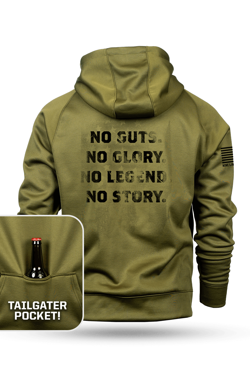 NO GUTS - Raglan Tailgater Hoodie