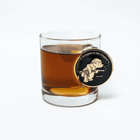 Pooh Bear Challenge Coin Whiskey Glass