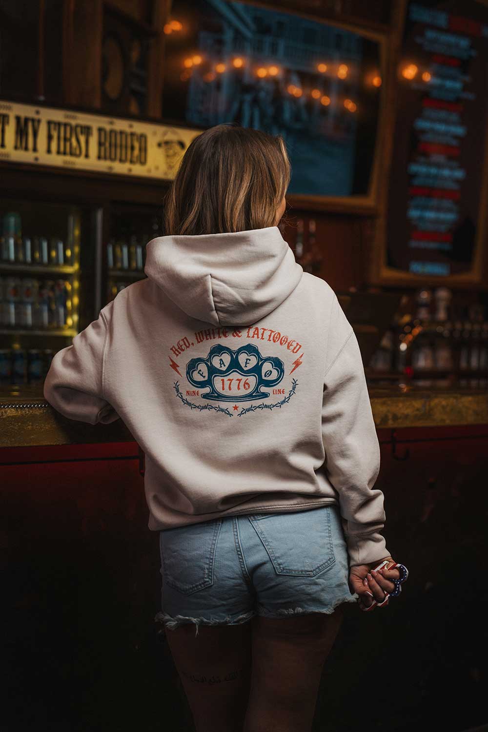 Red, White and Tattooed - Women's Relaxed Fit Hoodie
