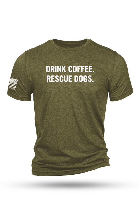 REX - Drink Coffee Rescue Dogs - T-Shirt