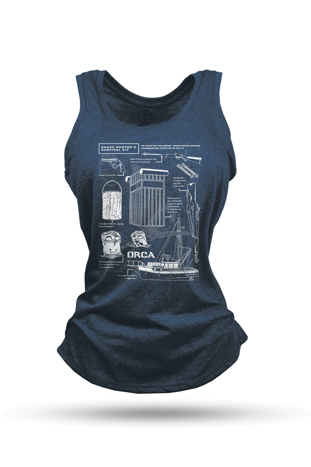 Shark Hunter Schematic - Women's Racerback Tank