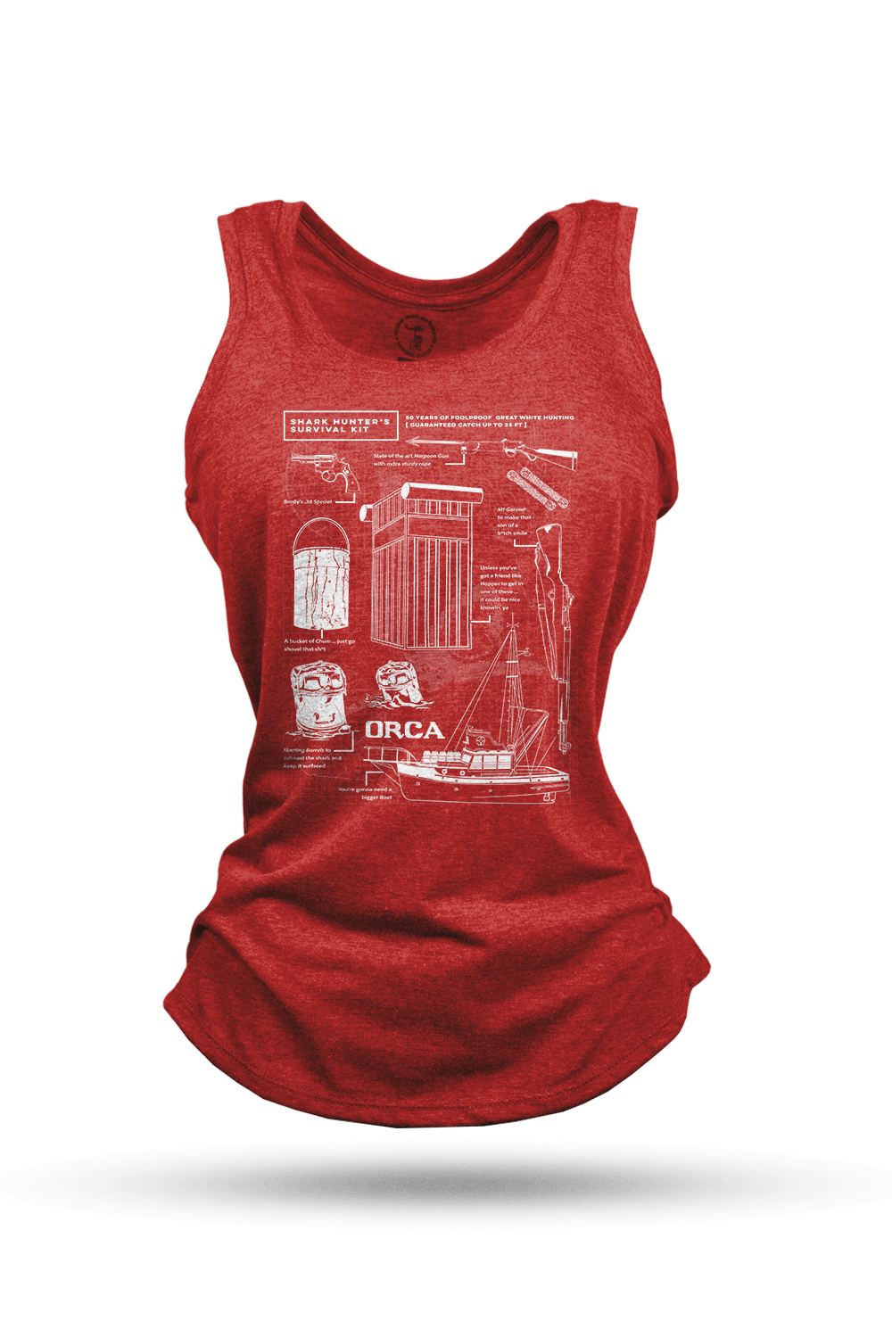 Shark Hunter Schematic - Women's Racerback Tank