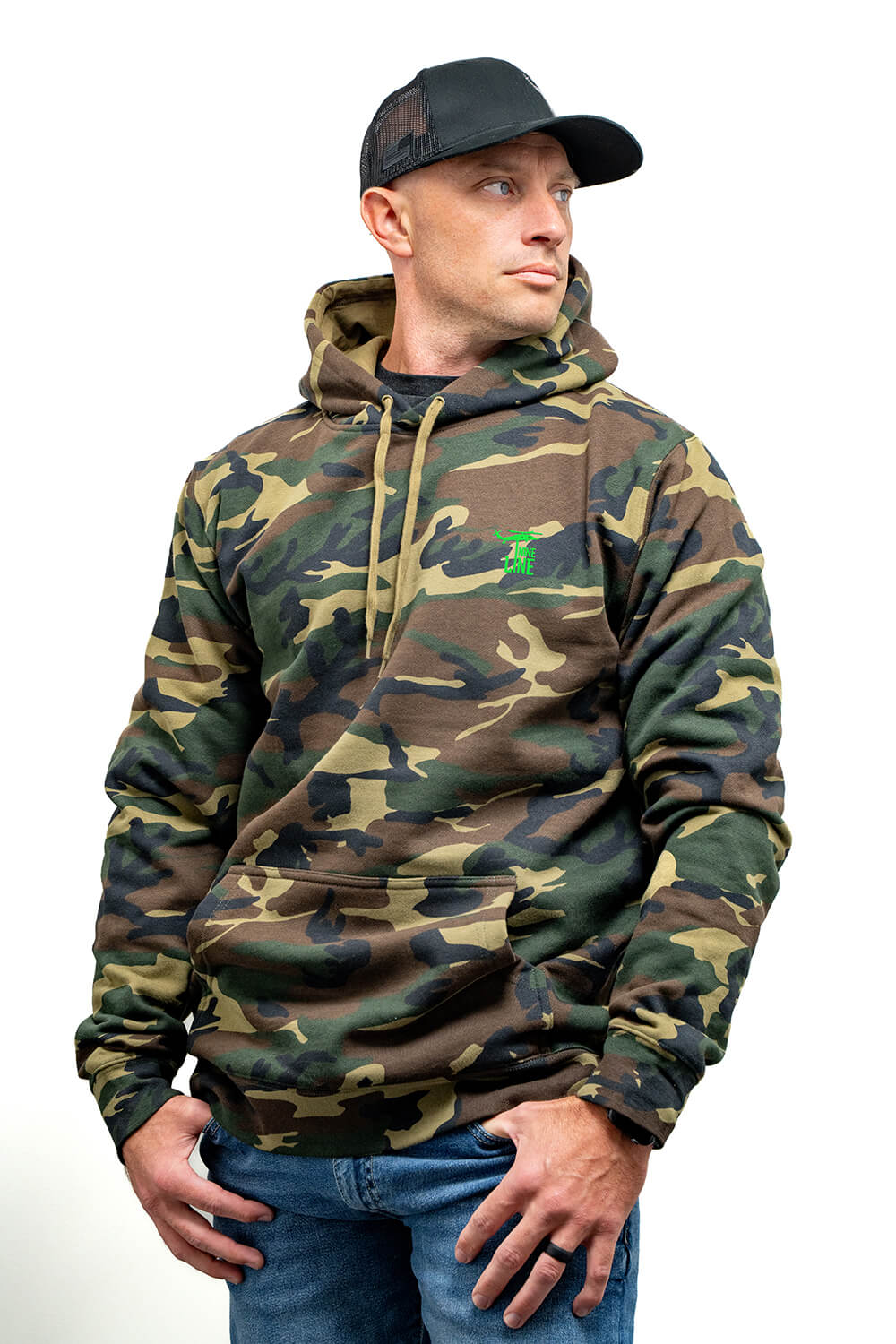 Silicone Dropline Logo - Camo Hoodie