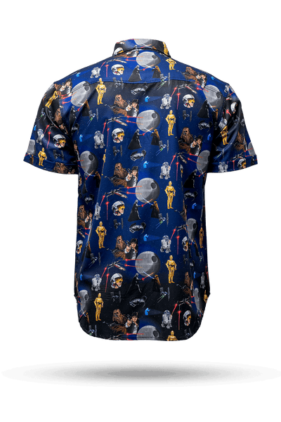 Space Icons - Short Sleeve Button Down Shirt