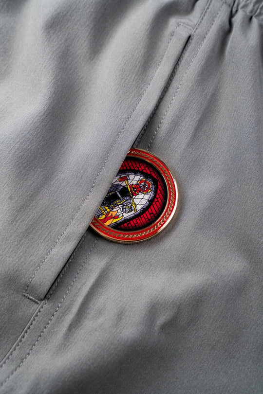 Stained Glass Firefighter - Challenge Coin