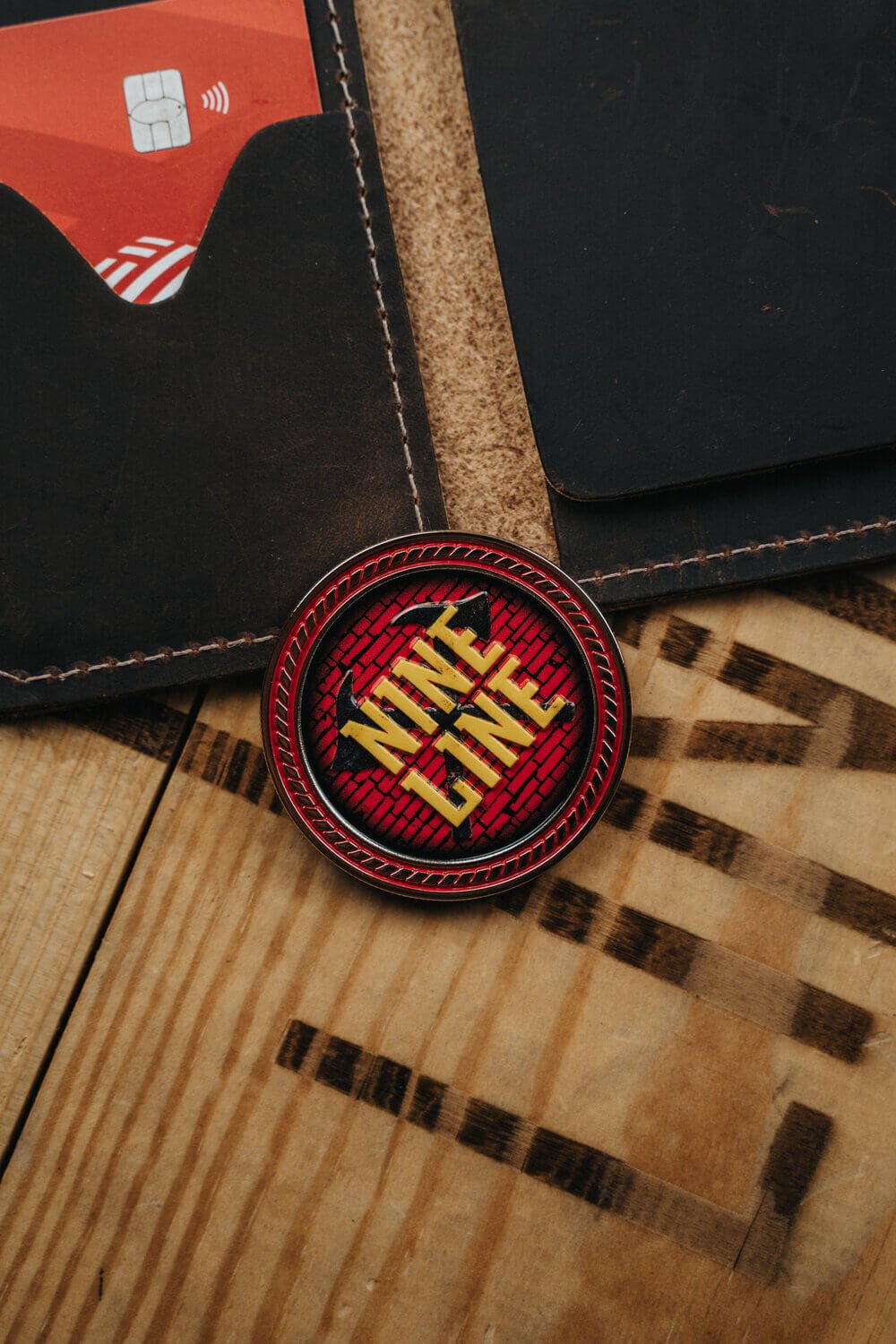 Stained Glass Firefighter - Challenge Coin