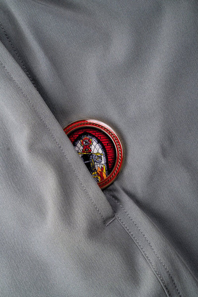 Stained Glass Firefighter - Challenge Coin