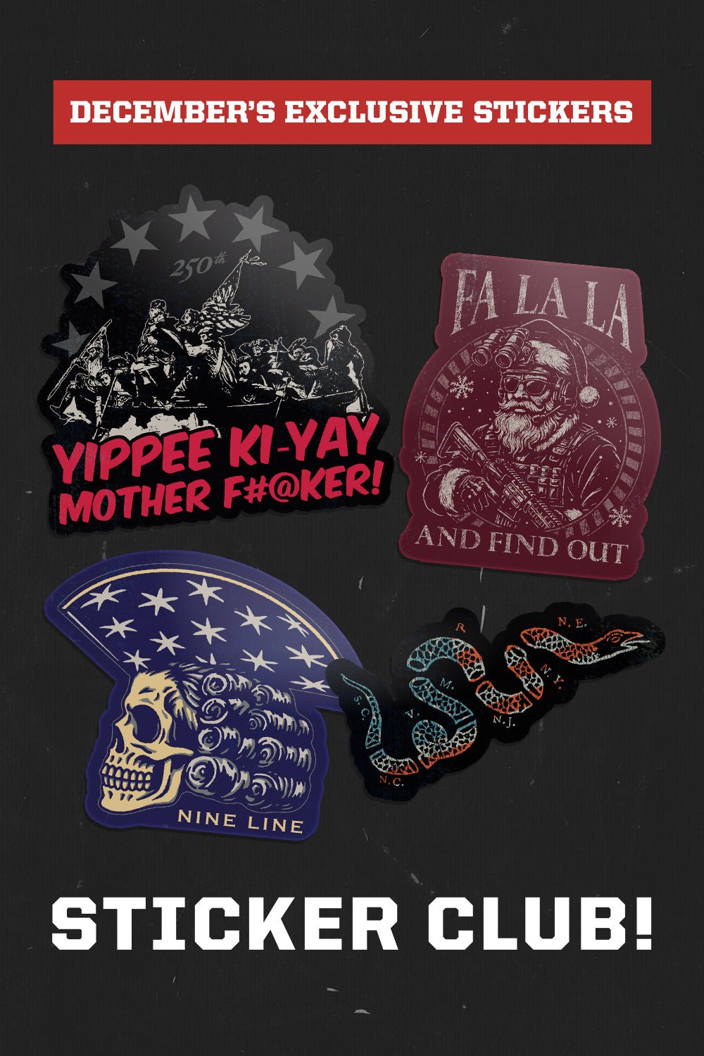Club Andersen Sticker Sticker Club - Monthly Sticker Pack – Nine Line Apparel