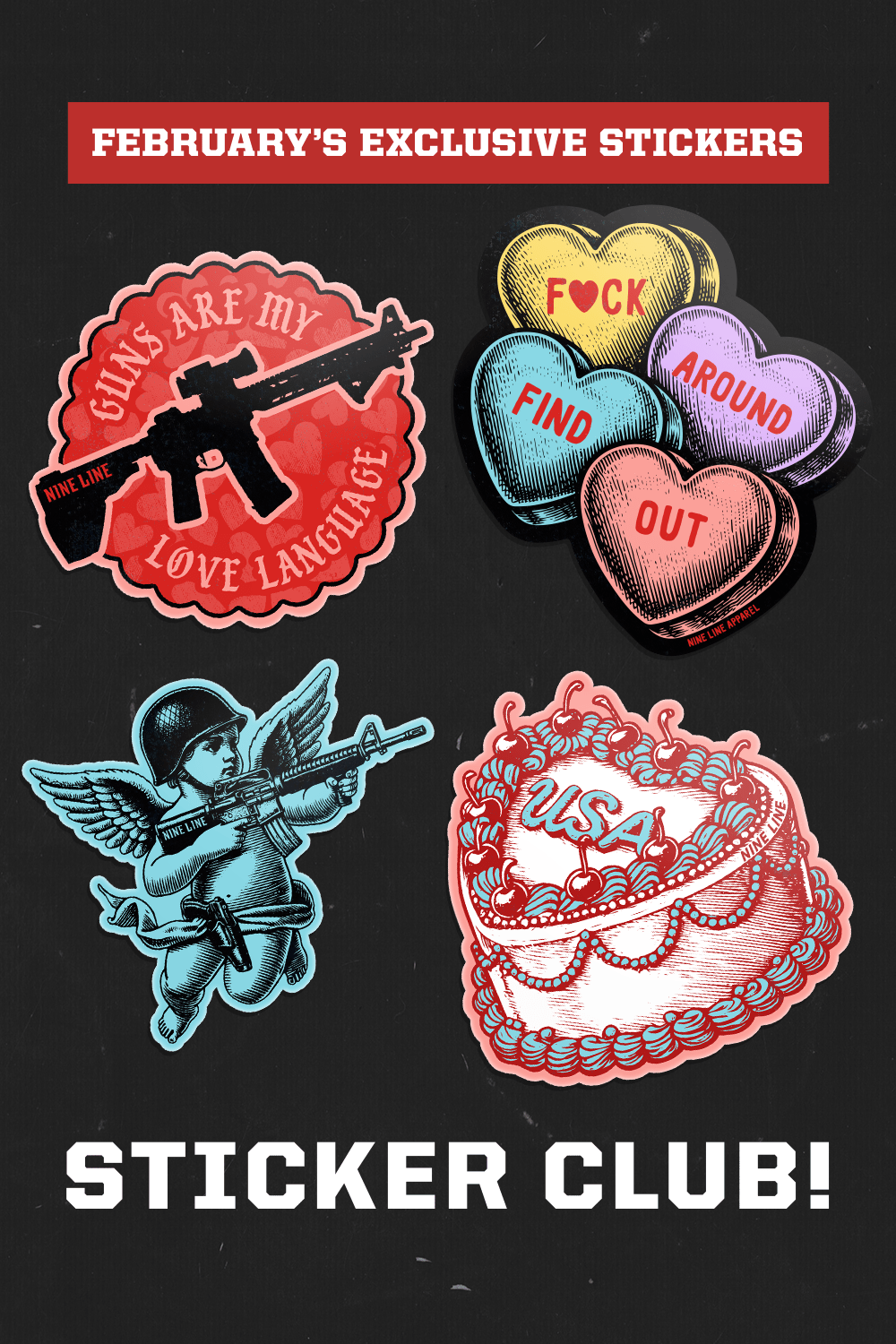 Clvb Sticker Sticker Club - Monthly Sticker Pack – Nine Line Apparel