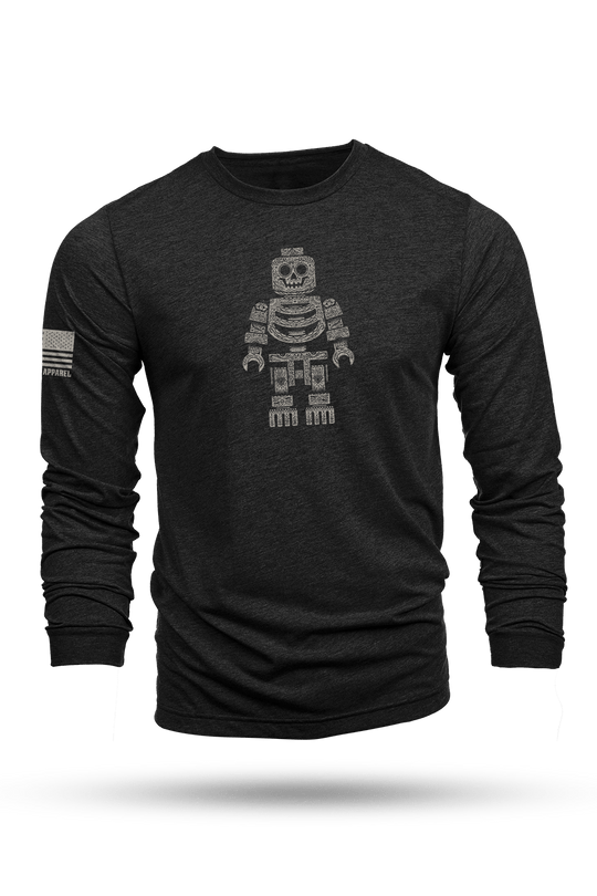 Sugar Skull Block Head - Long - Sleeve Shirt