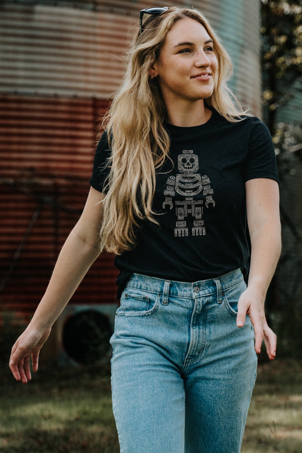 Sugar Skull Block Head - Women's T-Shirt