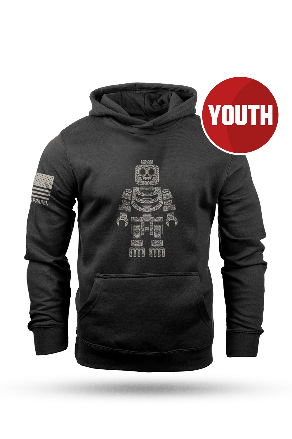 Sugar Skull Block Head - Youth Hoodie