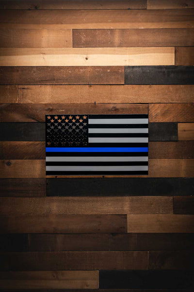 Thin Blue Line - Molten Metal Wall Art