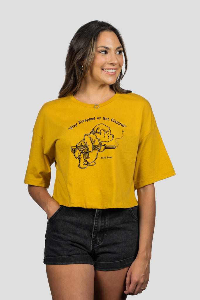 Stay Strapped or Get Clapped Tシャツ　ブーさん Stay Strapped or Get Clapped - Pooh Outline Design Version