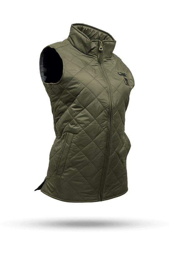 Women's Diamond Quilted Vest with Dropline Logo